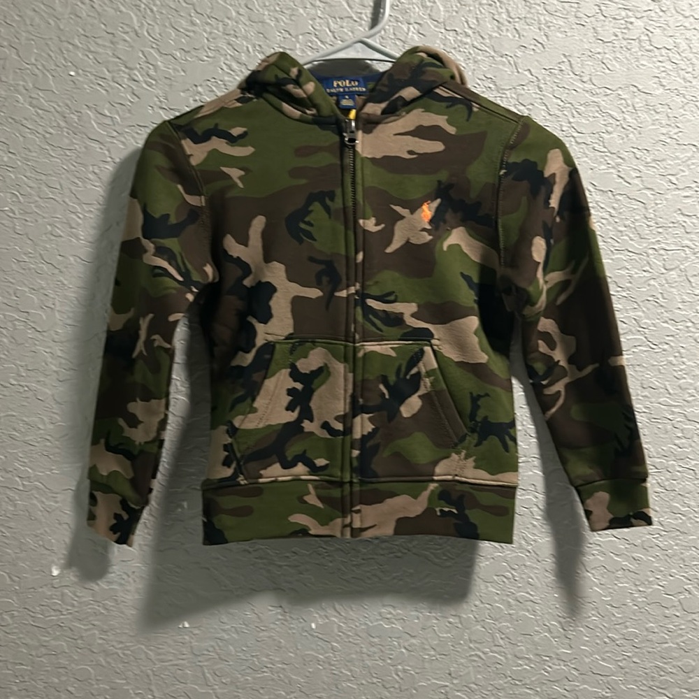 Kid’s Polo Ralph Lauren Youth Kids Size 6 Camo Full Zip Fleece Hooded Jacket